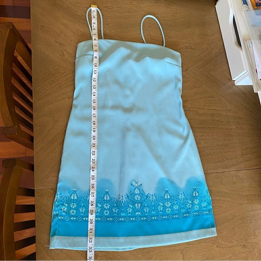 Vintage Rampage Turquoise Mini Spaghetti Strap Dress Size 9 Juniors - Picture 10 of 13